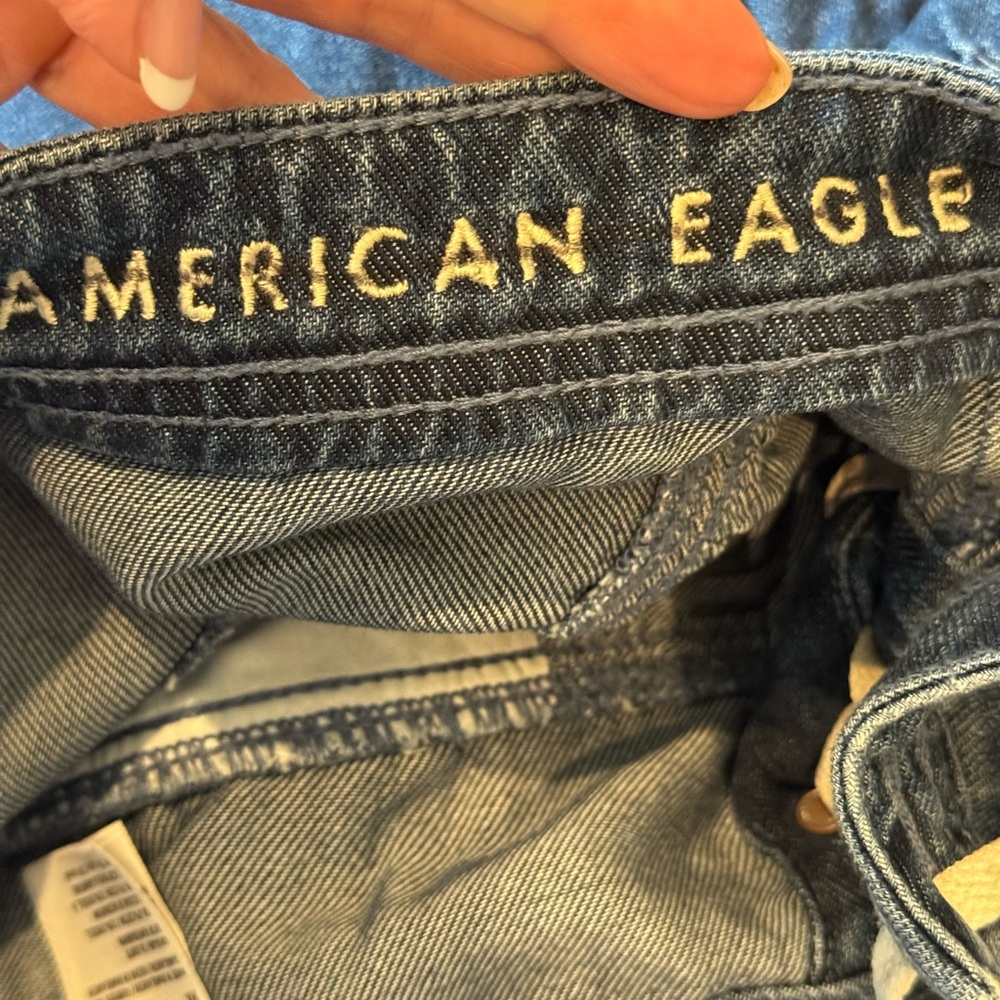 American Eagle AEO Denim Button Front Mini Skirt Lace up Western Country Jean 6 - Picture 8 of 8
